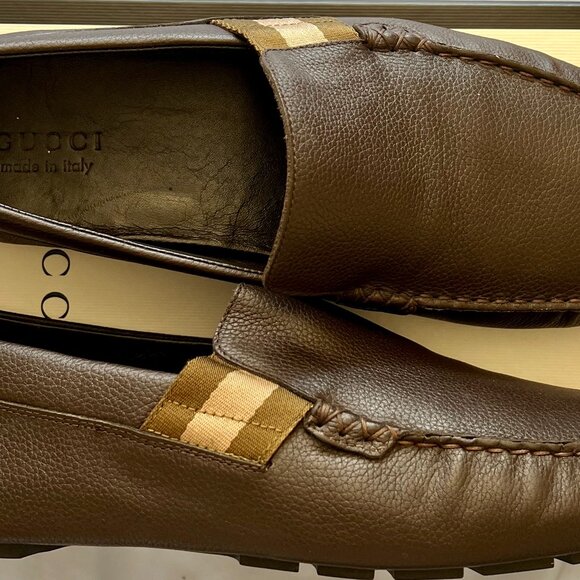 Men’s Gucci Plain Toe Moccasin Leather Loafers & Slip-ons - Picture 2 of 13